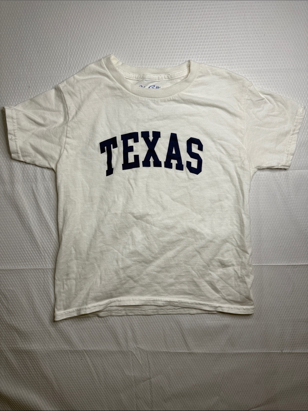 Brandy Melville White Tee with Navy TEXAS Graphic